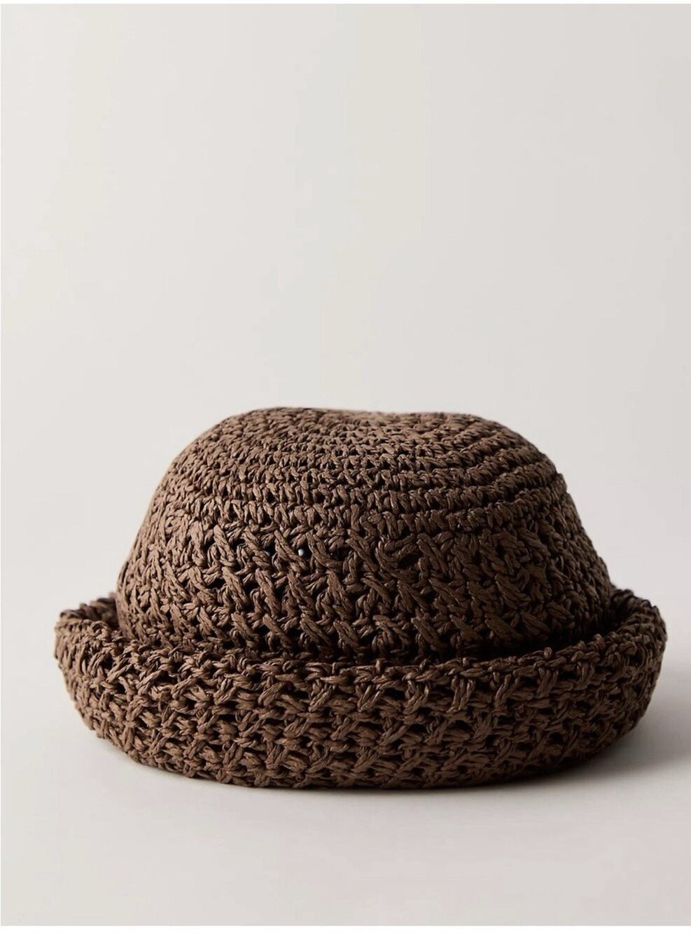Free People Sailor Straw Hat Crochet Woven Bucket Hat NWOT